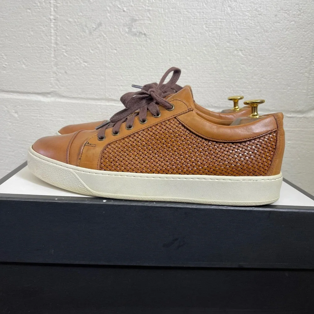 Allen Edmonds Brisbane Cap‎ Toe Brown Woven Leather Dress Shoes Men's Size 9 D